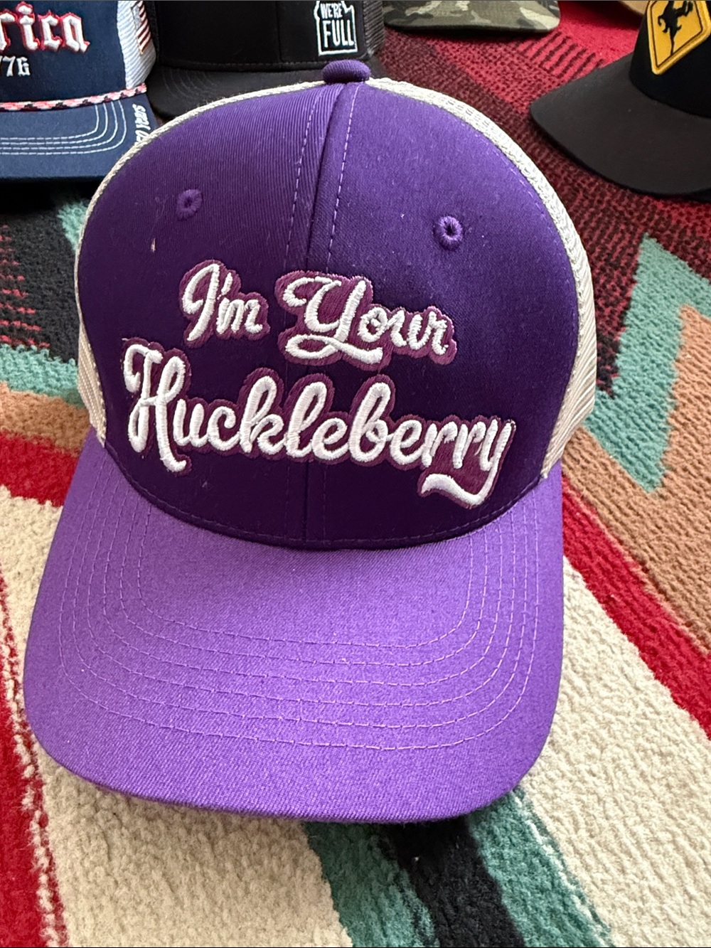 I'm Your Huckleberry Purple Kids Trucker Hat